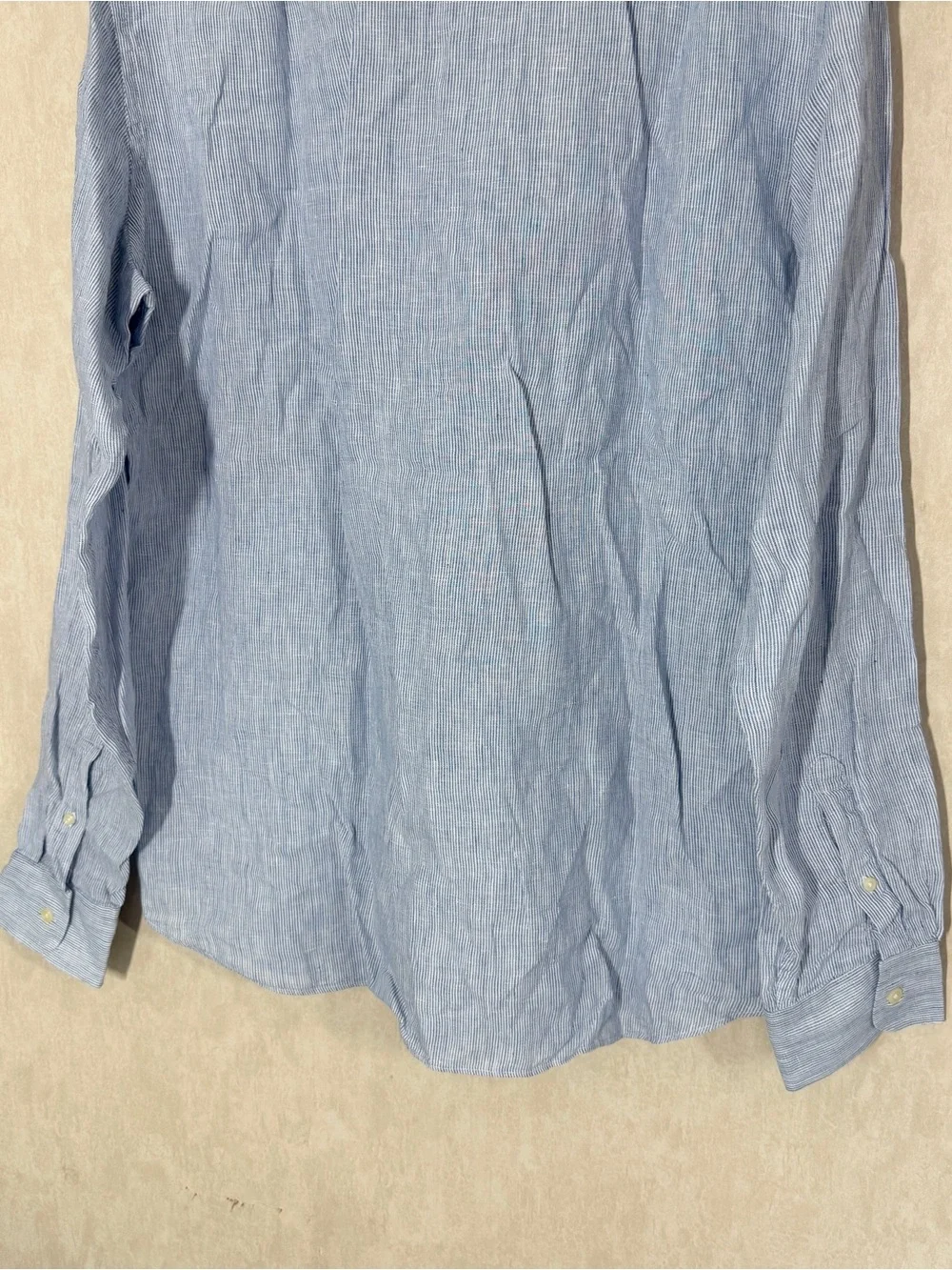 J. Crew Men’s Irish Linen Button Up Shirt Longsleeve Preppy in Blue Stripe XL